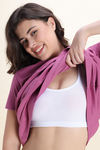 Zivame Knit Poly Mid Calf Length Nightwear - Red Violet — thumbnail 6